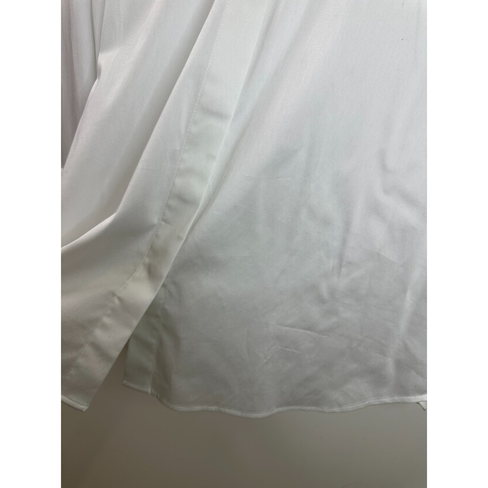 NWOT Soft Surroundings White Stretch Hidden Button Placket Shirt Large Tunic Top - Picture 11 of 14